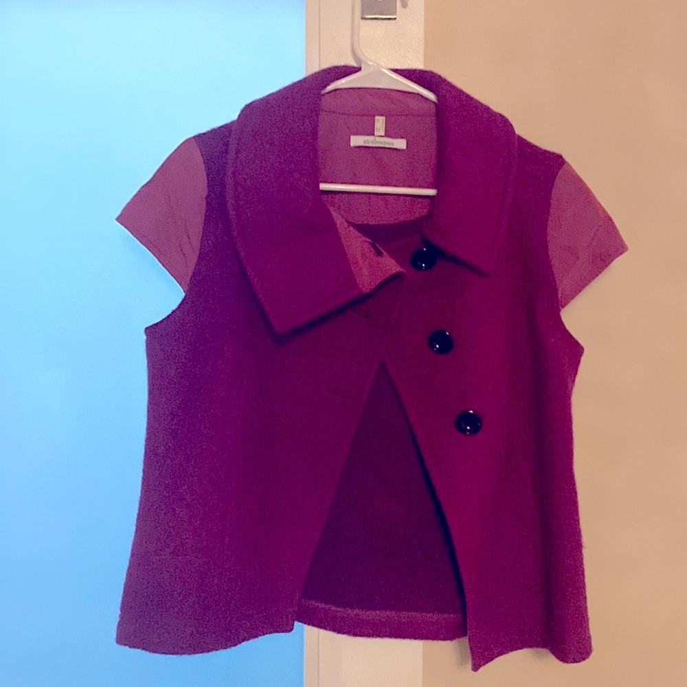Steilmann wool purple cropped sleeveless vest. Size 8.